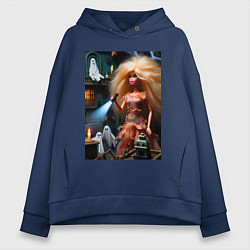 Женское худи оверсайз Барби с фонариком забралась на чердак в ночь на хэ