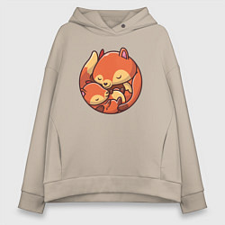 Женское худи оверсайз Fox family