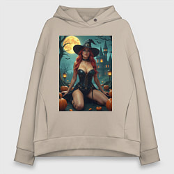 Женское худи оверсайз Хэллоуинская ведьма