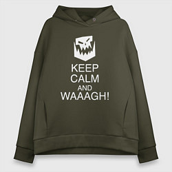 Женское худи оверсайз Warhammer keep calm and waaagh