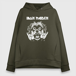 Женское худи оверсайз Iron Maiden rock dog