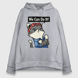 Женское худи оверсайз We can do it - cat