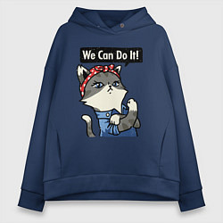 Женское худи оверсайз We can do it - cat