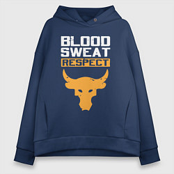 Женское худи оверсайз Blood sweet respect logo