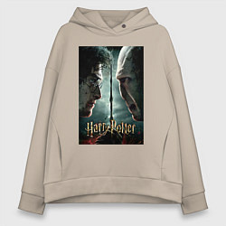 Толстовка оверсайз женская Череп - своя культура, цвет: миндальный