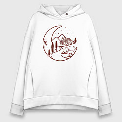 Женское худи оверсайз Волк в ночи