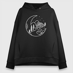 Женское худи оверсайз Ночной волк