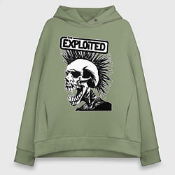 Женское худи оверсайз The exploited - punk skull