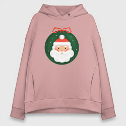 Женское худи оверсайз Дед Мороз в ёлочном шарике