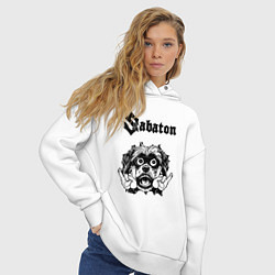Толстовка оверсайз женская Sabaton - rock dog, цвет: белый — фото 2