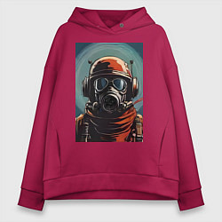 Женское худи оверсайз Портрет в противогазе