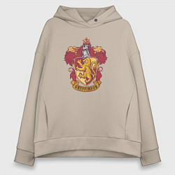 Толстовка оверсайз женская Факультет Гриффиндор, цвет: миндальный