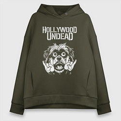 Женское худи оверсайз Hollywood Undead rock dog