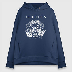 Толстовка оверсайз женская Architects rock dog, цвет: тёмно-синий