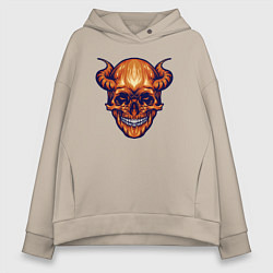 Женское худи оверсайз Черепок с рогами