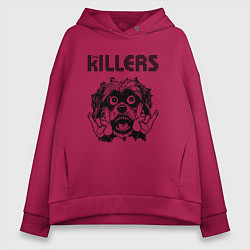 Толстовка оверсайз женская The Killers - rock dog, цвет: маджента