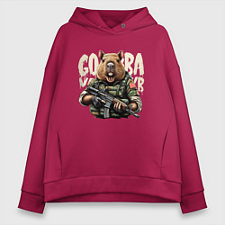 Женское худи оверсайз Cool capybara - military style
