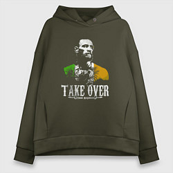 Толстовка оверсайз женская Conor take over, цвет: хаки