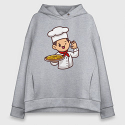 Женское худи оверсайз Поварёнок с пиццей