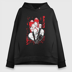 Женское худи оверсайз Человек-бензопила Пауэр и Макима медсестры