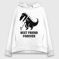 Толстовка оверсайз женская Godzilla best friend, цвет: белый