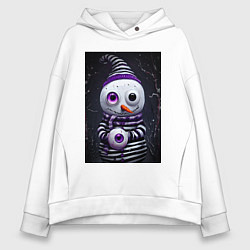 Женское худи оверсайз Полосатый снеговик