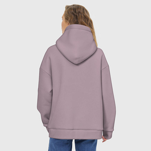 Женское худи оверсайз Девушка с алыми глазами / Сиреневый – фото 4