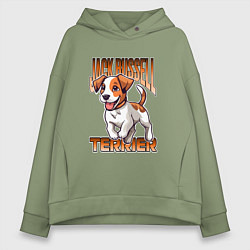 Женское худи оверсайз Собака Джек-рассел-терьер