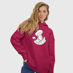 Толстовка оверсайз женская Cool chef, цвет: маджента — фото 2