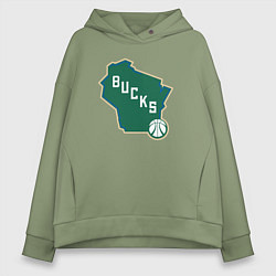 Женское худи оверсайз Bucks team