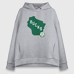 Женское худи оверсайз Bucks team