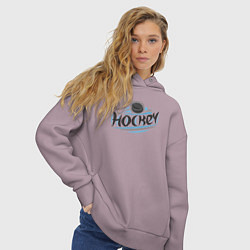 Толстовка оверсайз женская Хоккейный стиль, цвет: сиреневый — фото 2