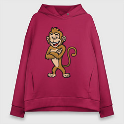 Женское худи оверсайз Позитивная мартышка