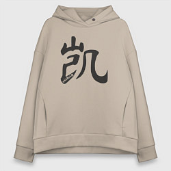 Женское худи оверсайз Иероглиф победа