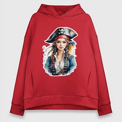 Женское худи оверсайз Девушка пиратка
