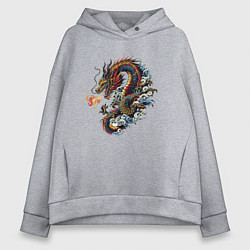 Женское худи оверсайз Japanese dragon - engraving