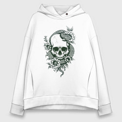 Женское худи оверсайз Змея на черепе