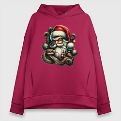 Женское худи оверсайз Дед мороз со змеей
