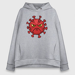 Женское худи оверсайз Хмурый вирус