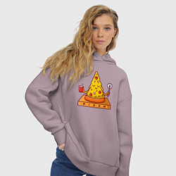 Толстовка оверсайз женская Pizza yoga, цвет: сиреневый — фото 2