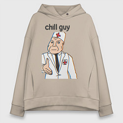 Женское худи оверсайз Чиловый парень дурка