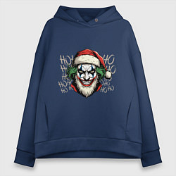 Женское худи оверсайз Джокер в костюме Санта Клауса