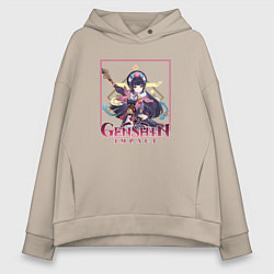 Толстовка оверсайз женская Юнь Цзинь, цвет: миндальный