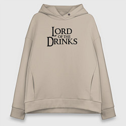 Женское худи оверсайз Lord of the drinks logo