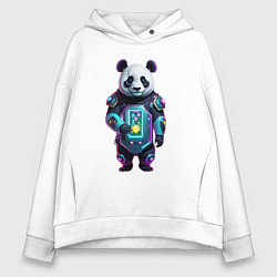 Женское худи оверсайз Крутой кибер панда