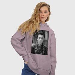 Толстовка оверсайз женская Dylan Wang актер, цвет: сиреневый — фото 2