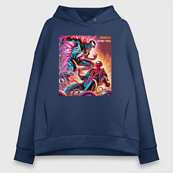 Женское худи оверсайз Spider-man vs Venom ai art fantasy