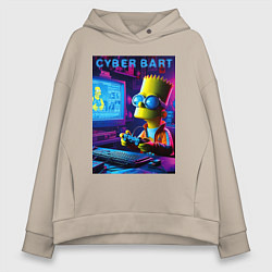 Женское худи оверсайз Cyber Bart is an avid gamer
