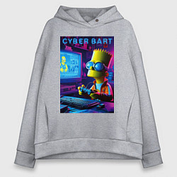 Женское худи оверсайз Cyber Bart is an avid gamer