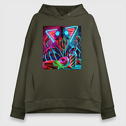 Женское худи оверсайз Последствие употребления фастфуда